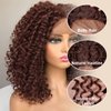 Annivia 16inch Curly Lace Front Wigs for Black Women Chocolate Brown Short Curly Lace Front Wig Pre Plucked with Baby hair,Synthetic Kinky Afro Short Curly Frontal Hair Wig（Chocolate Brown）