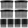 ELANE 24 Pcs Plastic Side Hair Twist Comb Small Hair Clip Comb with Teeth Hair Accessories Bridal Wedding Veil Comb for Women Girls and Crafts DIY 4 Colors. (Black)