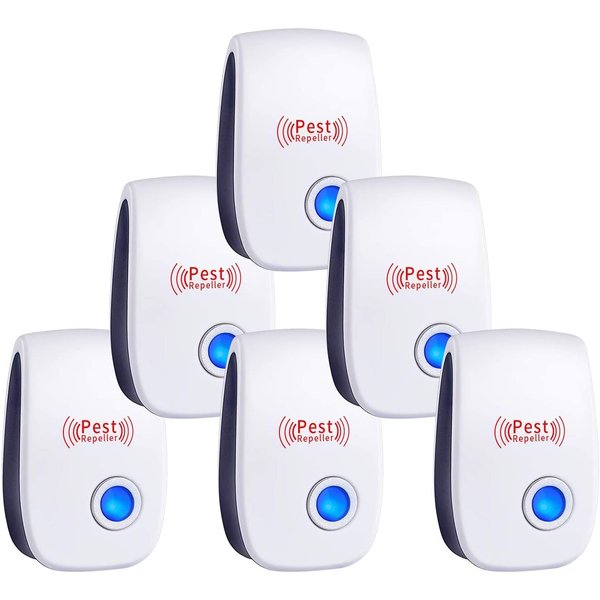 Ultrasonic Pest Repeller 6 Packs,Electronic Plug in Sonic Repellent pest Control for Insects Roaches Ant Mice Bugs Mouse Rodents Mosquitoes Spiders