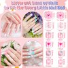 Press on Nails Girls, Thrilez Kids Fake Nails Press ons Kid Size Stick On Nail Tips Square Short Cute 3D Nail Charms Acrylic Nails for Girls Gifts Kids Nail Art