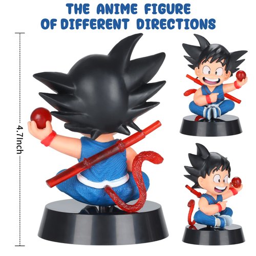 Lenporl DBZ Dragon Ball Action Figure Toys with 1.4 Inch Crystal Stars Dragon Ball and Transparent Base, Goko Action Figure with Gift Box for Birthday Gifts