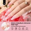 Beetles Gel Nail Tips Medium Almond Pre-Etched Nail Tips, 12 Sizes 288 PCS Half Matte Full Cover Gel Nail Tips False Nails Clear Acrylic Nails Glue on Nails for Girls Women DIY Nail Extension
