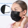 Face Mask Black, Disposable Face Masks, 3 Layer Design Protection Breathable Face Masks with Elastic earband