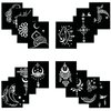 Qpout Tattoo Stencils for Kids Adults, 16 Sheets Henna Tattoo Stencil Kit, Mehndi Stencils for Hands, Henna Tattoo Stencils for Real Tattoos, Henna Stencils for Halloween Ramadan Moon Festival