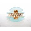 Generic Medium blue marbled acrylic and metal hair claw clip