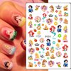 Designer Nail Art Stickers Decals, Cute Cartoon 3D Nail Self-Adhesive Sticker Designs, Kawaii Nail Art Stickers for Women Girls Kids, Cute Anime Nail Transfer Decals Decorations, DIY Resin Nail Decal