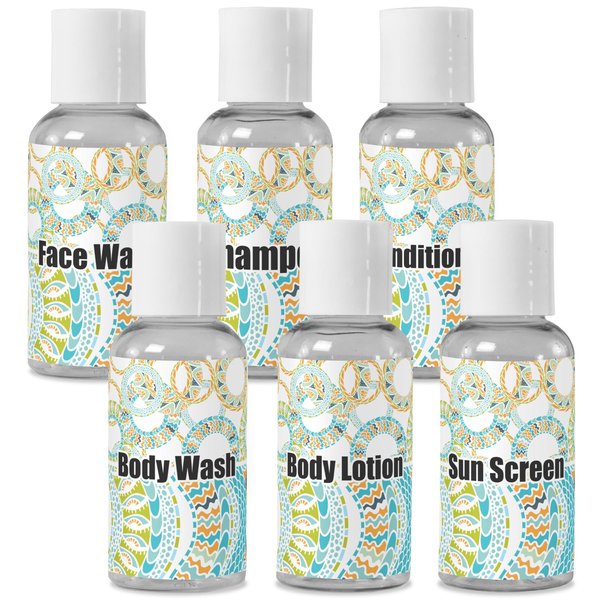 Personalized Teal Ribbons & Labels Travel Bottles