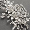 SWEETV Bride Wedding Hair Comb Rhinestone Bridal Hair Accessories Pearl Bridal Hair Pieces Bridal Hair Clips Hair Side Comb for Women and Girls