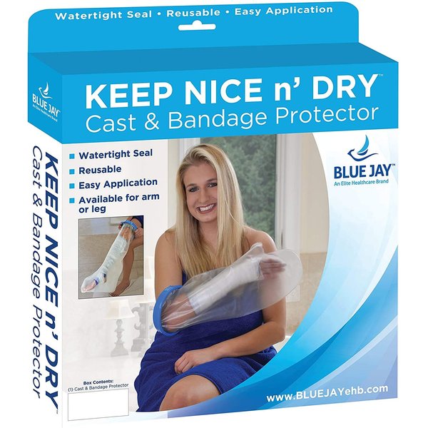Blue Jay An Elite Healthcare Brand Cast Cover [Adult Wide Short Leg] - Waterproof Bandage Protector | Watertight Seal, Reusable, Easy to Use | Medical Supplies & Equipment