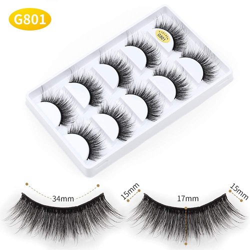 Vayator 10 Pairs/Set 3D Mink Lashes Natural False Eyelashes Dramatic Volume Fake Lashes Makeup Eyelash Extension Silk Eyelashes (G801)