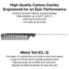 Olivia Garden CarbonLite Metal Tail Comb made of strong carbon, ultra-light, hight heat resistant, durable and anti-static