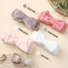 VITEVER 4 Pack Spa Headband for Washing Face, Girls Makeup Bow Tie Hair Band, Microfiber Women Headbands, Elastic Headband to Wash Face Skincare Cosmetics Shower- White, Brown, Rose Pink, Light Pink