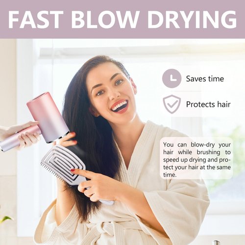 Daily Gard Detangling Brush, Dry and Wet Vented Detangler Hair Brush for Women and Men, Professional Paddle Curved Styling Hairbrush for Straight/Curly/Thick/Long/Wavy/Damaged Hair, Beige