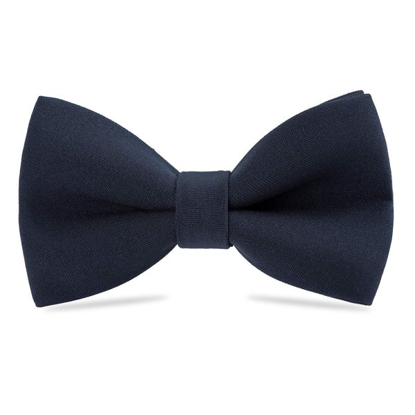 WELROG Classic Pre-Tied Bow Tie for Children & Adults Solid Color Adjustable Bowtie Gabardine Material (Dark Navy blue, M (6-18 Years))