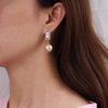 Sttiafay Vintage Crystal Pearl Earrings Gold Pearl Drop Earrings Cz Rhinestone Stud Earrings Pearl Bridal Earrings Jewelry for Women