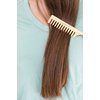 GranNaturals Wide Tooth Wooden Rat Tail Comb - Hair Tool for Teasing Strands & Post Styling - Peach Rattail Wood Pick Handle for Sectioning & Parting - Perfect for Professional & Personal Use
