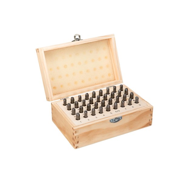 HimaPro Letter and Number Stamp Set 36pcs 40Cr Alloy Steel Metal Stamp Number & Letter Punch Set in a Wooden case (3mm 1/8 Inch)
