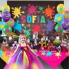 50Pcs Slime Balloons for Slime Birthday Party, It's Slime Time Party Balloons Bouquet, 12 Inch Latex Balloons for Kids Colorful Birthday Party, Baby Shower, Paint Art Themed Neon Glow Party Supplies