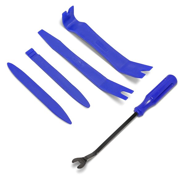 Osilly 5 Pcs Auto Trim Removal Tool Kit, No Scratch Plastic Pry Tool Kit, Door Panel Clip Fastener Removal Set for Car, Automotive Molding Remover, Universal for Vehicle Dash Radio Audio (Blue)