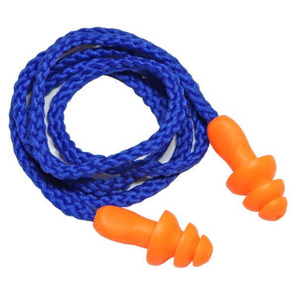 25 Pairs Corded Ear Plugs Soft Silicone Reusable Earplugs Noise Cancelling for Hearing Protection, Sleeping (Orange)