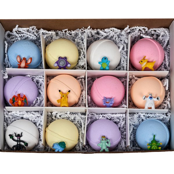 Bath Bomb Fizzies with Surprise: Poke-Ball Toys Inside Bath Bombs, Huge Balls (5 oz) Safe, Great for Bubble Baths, Perfect for Little Girls and Boys (12 Count) Pack of 1