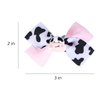 Small Pink Cow Print Hair Bow Clips for Baby Girls,Cute Moo Cow Grosgrain Ribbon Bow Alligator Barrettes Pins,Toddler Infant Children Kids Teens Animal Birthday Party Decor Accessories Gift
