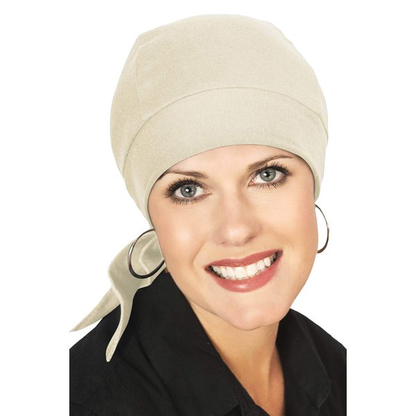 Headcovers Unlimited 100% Cotton Knit Headwrap Durag | Doo Rag for Women Cream