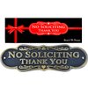 Brass Finish No Soliciting Thank You Sign 8" - Solid Brass Finish Wall Plaque - No Soliciting Thank You