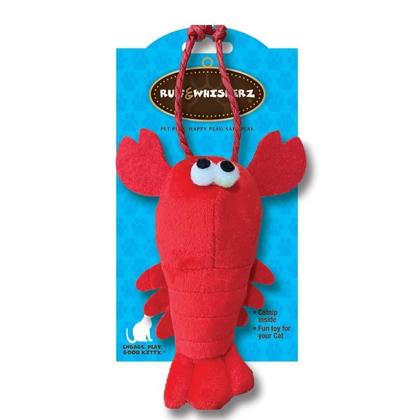 KTR Group Chunky Lobster Cat Toy Plush with Catnip and Rope