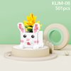 Larcele Micro Building Blocks Set, Dog and Flower, DIY Mini 3D Building Toy Bricks,501 Pieces KLJM-08 (Rabbit, Yellow Agave)