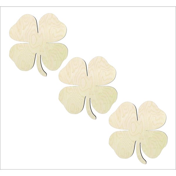 DIY 6 inch 4 Leaf clover cutout, four leaf clover shape, St. Patrick's day craft wood cutout unfinished sanded