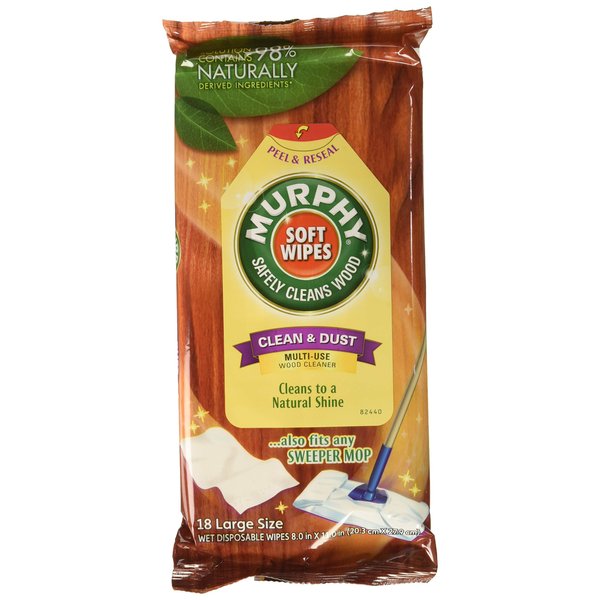 Murphy Oil Soap Soft Wipe, Cloth, 8 x 11, White, 18/Pack