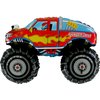 Monster Truck Rally 3rd Birthday Party Supplies 8 Guest Decoration Kit with Green and Red Monster Truck Balloon Bouquet