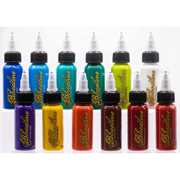 Bloodline Tattoo Ink 12 Color Set - 1 oz (30 ml)