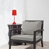 Simple Designs LT3018-RED Table Lamp with Fabric Shade and Hanging Acrylic Beads, Red
