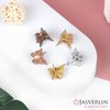 JASVERLIN Mini Butterfly Hair Clips for Girls Kids Women - Y2K Small Tiny Cute Hair Accessories Non-slip Metallic Claws Clip - 90S Hair Clips Silver Gold Brown Color 50 pcs (Metallic Harmony)