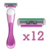 ShaveMOB 4-Blade Women's Razor Kit (Flex Head Handle + 12 Refills) - The Purist Shaving Kit