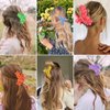 AMCAMI Flower Hair Clips for Women 6 Pcs Claw Clips for Thick Hair Claw Clips Hair Clips for Thin Hair Beach Accessories for Women Cute Hair Clips Hawaiian Flower Hair Clips Hair Claws