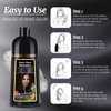 KINGMING Dark Brown Hair Dye Shampoo 3 in 1, Hair Color Shampoo for Women Men Grey Hair Coverage, Herbal Ingredients Champu Con Tinte Para Canas 500ml (Dark Brown)