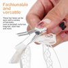 LIFKOME 2Pcs Lace Hair Bow Clips for Women White Ribbon Hair Bow Long Tail Tulle Bow Hair Accessories for Bridal Wedding