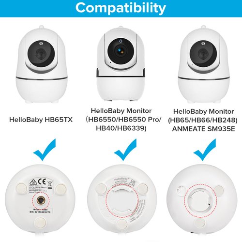 Adjustable Baby Monitor Mount for HelloBaby HB65/HB40/HB6550/HB66/HB6339/HB6550 Pro, ANMEATE SM935E, Universal Baby Monitor Wall Mount with Perfect View and Easy to Install