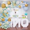 Baby Shower Decorations for Boy - Blue Balloon Garland Kit, 124 Macaron Latex balloons Blue, Confetti Balloon, Balloon Garland Strip for Boy Birthday Party Decorations, Elephant Theme Baby Shower
