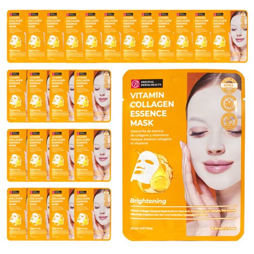 Innerest Original Derma Beauty Collagen Face Masks 24 PK Brightening Vitamin Face MaskS Skin Care Sheet Masks Set for Beauty & Personal Care Korean Face Mask