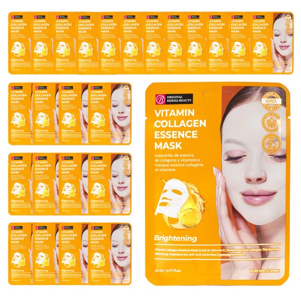 Innerest Original Derma Beauty Collagen Face Masks 24 PK Brightening Vitamin Face MaskS Skin Care Sheet Masks Set for Beauty & Personal Care Korean Face Mask