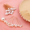 30 Pieces Wedding Pearl Hair Pins for Brides Bridal, Elegant Pearl Rhinestones Hair Pins Updos Hair Piece Hair Accessories for Brides Bridesmaid Women (Gold)