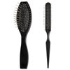LLMSIX 2PCS Wire Wig Brush, Stainless Steel Synthetic Brush with Ball Tips Gentle Wig Detangling Brush Comb Travel Size Styler Brush for Defining and Separating Curls Wigs Natural Hair (Black)