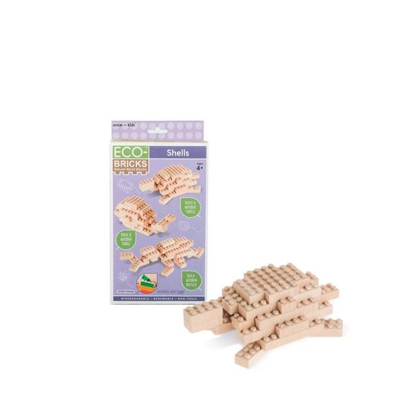 Eco-Bricks 3 in 1 Builds Shells - Earth-Friendly Kids Building Blocks - Create 3 Different Shells - Turtle, Beetle, Snail