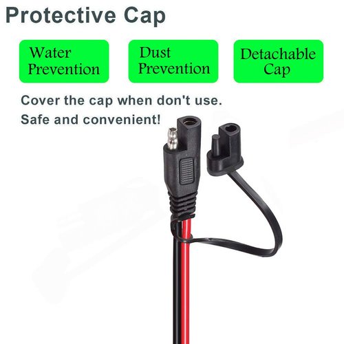 YETOR 10AWG Battery Alligator Clips,SAE Quick Release Adapter to Alligator Clips with 2FT,SAE Clip Connectors Extension Charging Cable for Cars Motorcycles