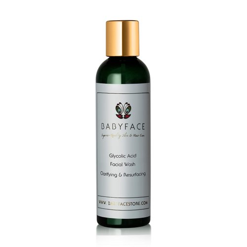 Babyface Glycolic AHA Facial Cleanser Face Wash for Polishing & Brightening, 4.4 oz.