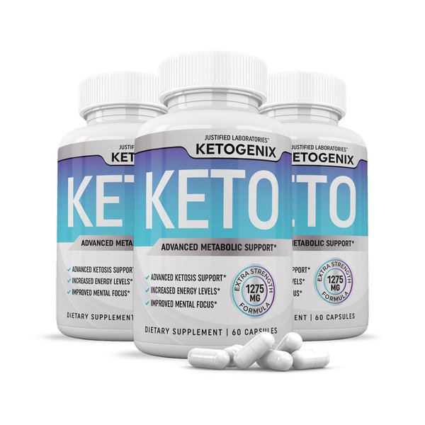 (3 Pack) Ketogenix Keto Pills 1275MG New & Improved Formula Contains Apple Cider Vinegar Extra Virgin Olive Oil Powder Green Tea Leaf 180 Capsules